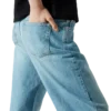 Graffiti-distressed denimjeans