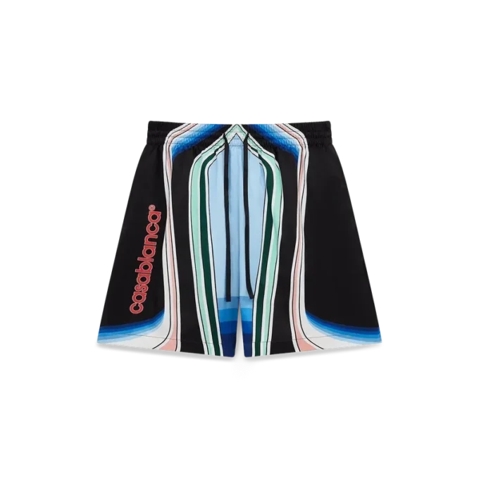 Graphic Mountain silke-Shorts