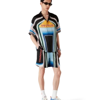 Graphic Mountain silke-Shorts