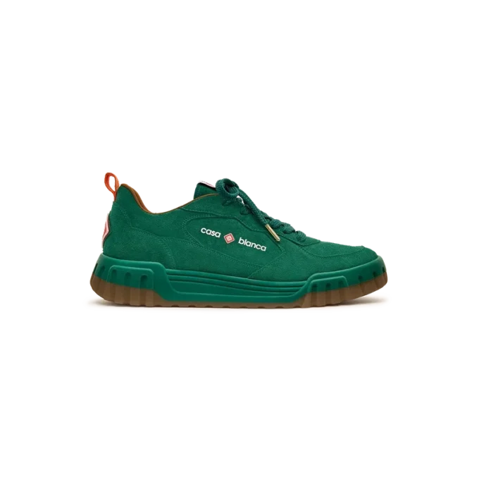 Grønn Court-sneaker i semsket skinn for kvinner