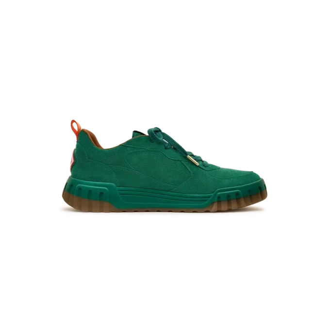 Grønn Court-sneaker i semsket skinn for kvinner