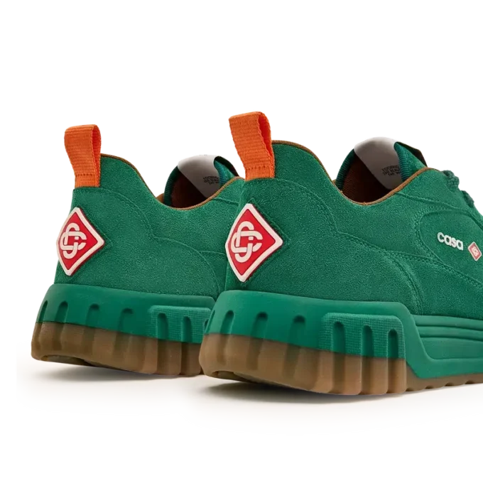 Grønn Court-sneaker i semsket skinn for kvinner