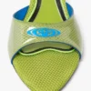Grønne mule-sandaler med hæl