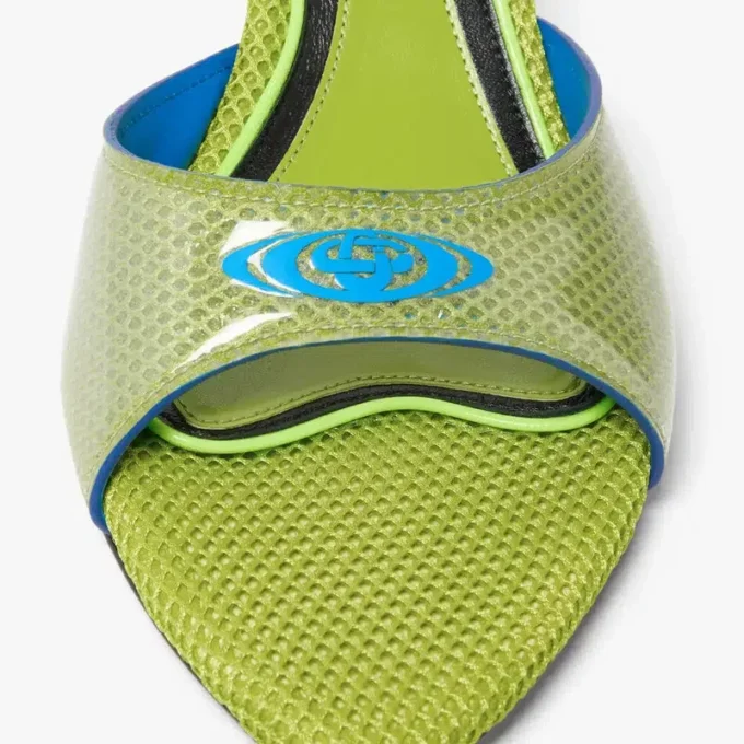 Grønne mule-sandaler med hæl