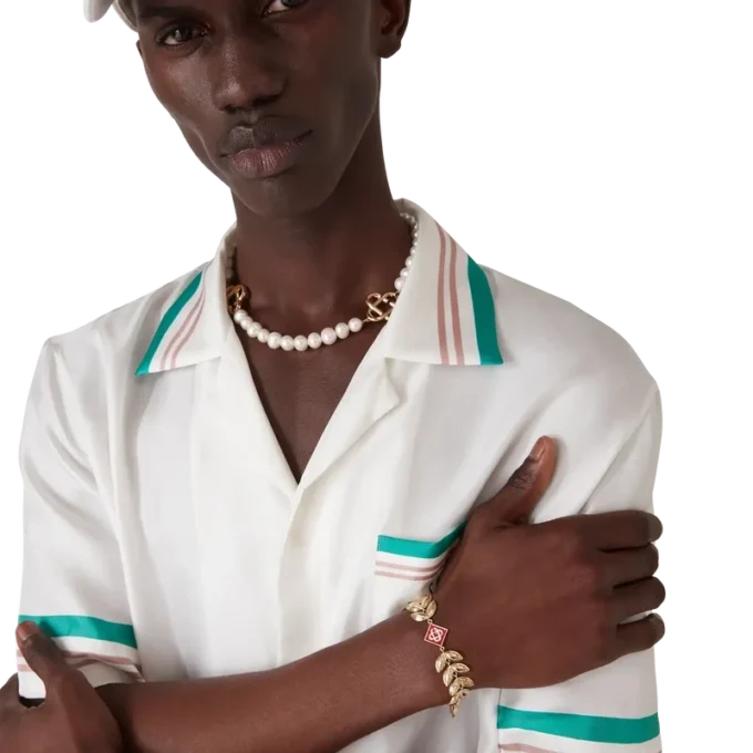 Gullarmbånd med laurbærblad