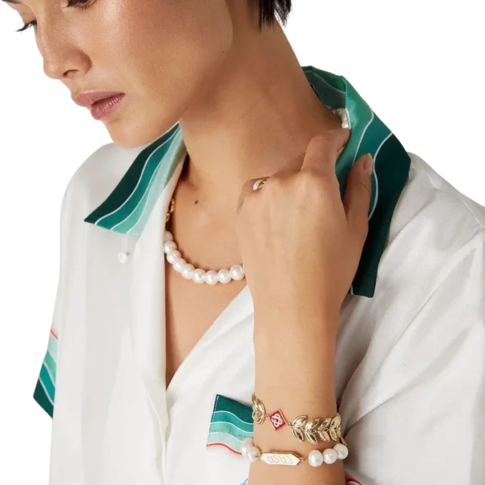 Gullarmbånd med laurbærblad