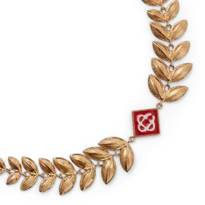 Gullarmbånd med laurbærblad