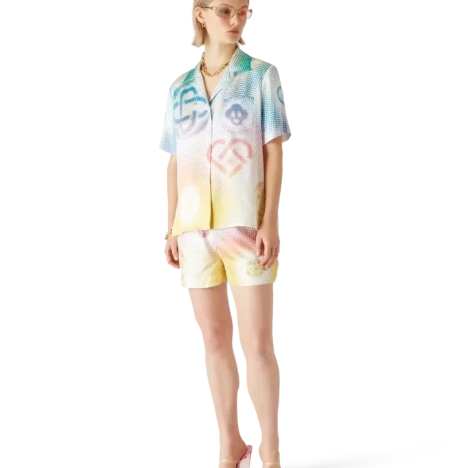 Halftone Logo Silk Shorts