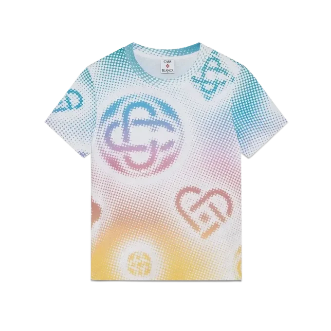 Halftone Logo T-skjorte med kort erme og tettsittende passform på Shorts