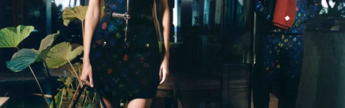 Blå skinnveske med logo