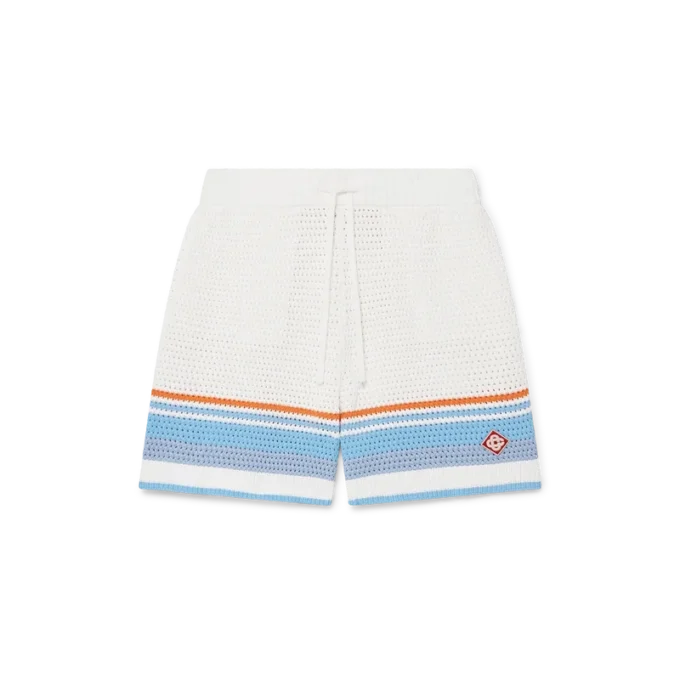 Heklede tennisshorts i bomull
