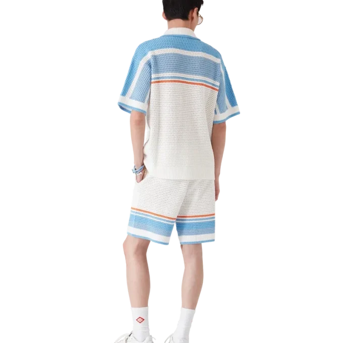 Heklede tennisshorts i bomull