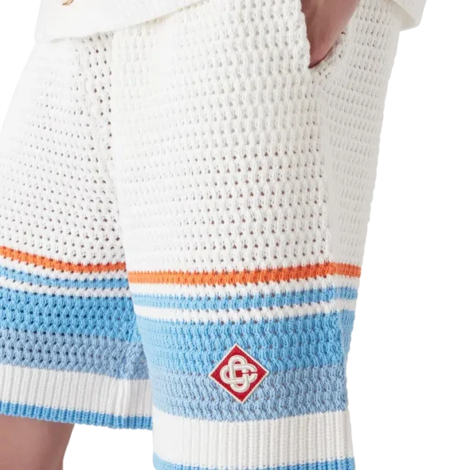 Heklede tennisshorts i bomull