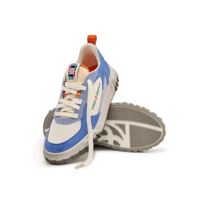Court-sneaker for kvinner i hvitt og blått