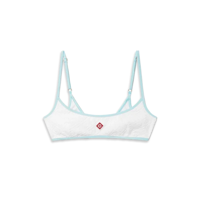 Jacquard-bikini-top med monogram