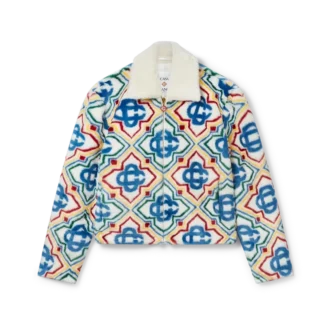 Jacquard-jakke i imitert pels