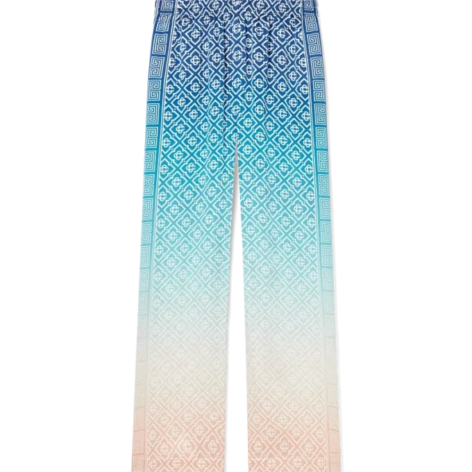 Jacquard-silkebukser med fargegradient