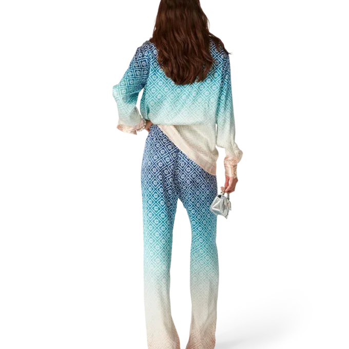 Jacquard-silkebukser med fargegradient