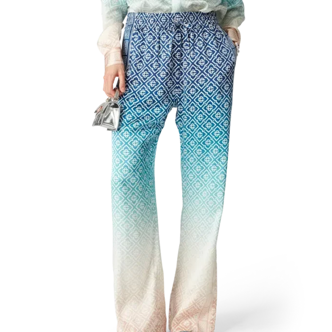 Jacquard-silkebukser med fargegradient