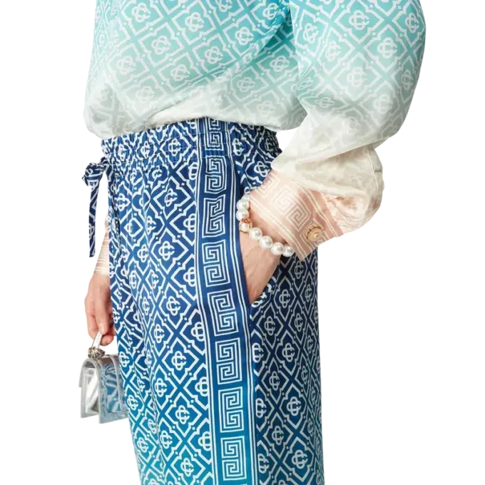 Jacquard-silkebukser med fargegradient