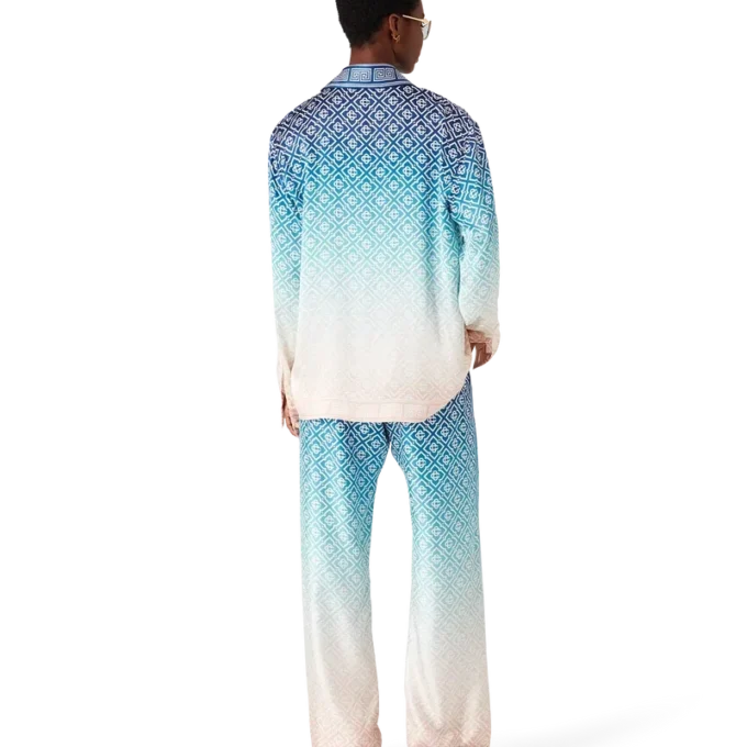 Jacquard-skjorte i silke med fargegradient Jacquard-skjorte i silke med fargegradient