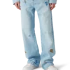 Jeans med brodert motiv