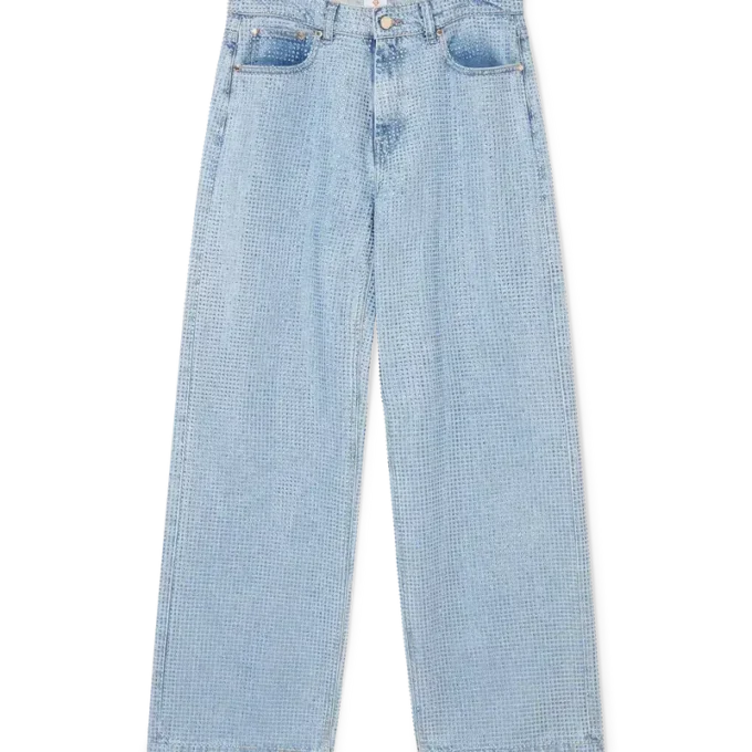 Jeans med krystallpynt