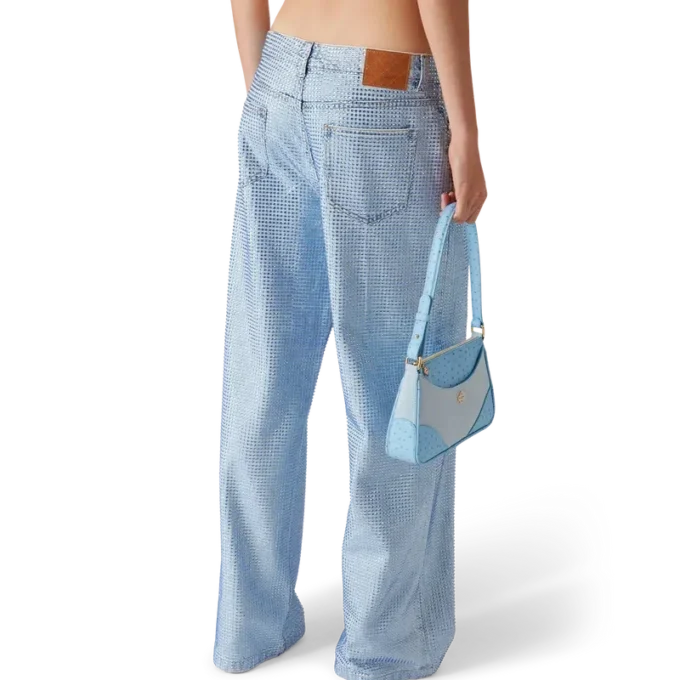 Jeans med krystallpynt