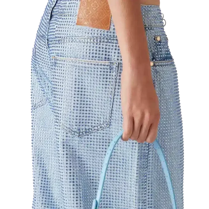 Jeans med krystallpynt