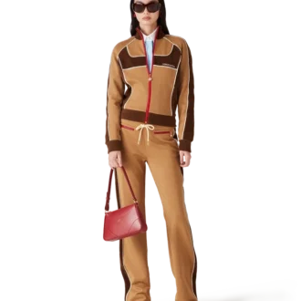 Joggebukse med chenille-paneler