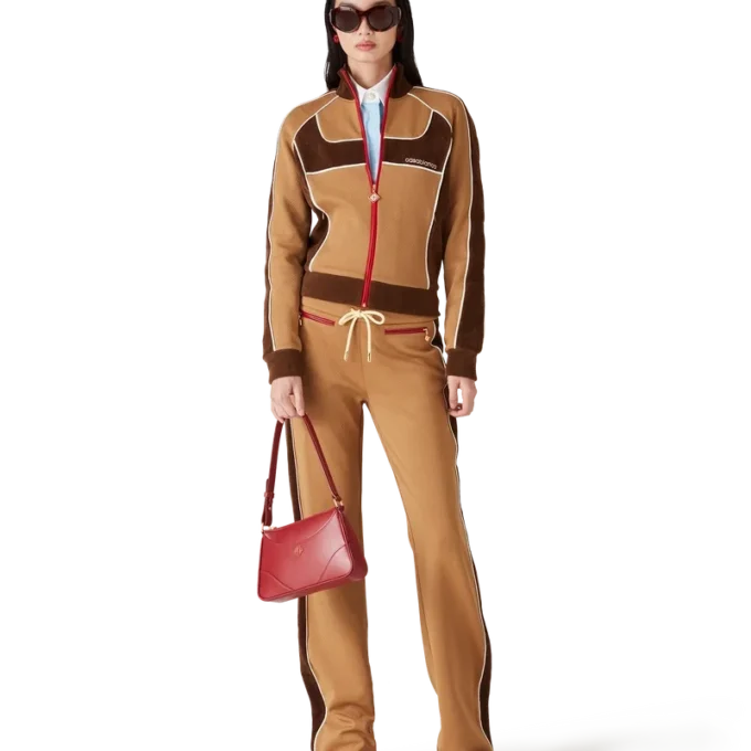 Joggebukse med chenille-paneler Joggebukse med chenille-paneler