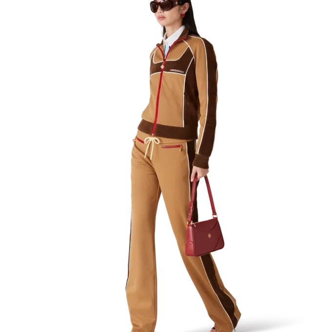 Joggebukse med chenille-paneler Joggebukse med chenille-paneler