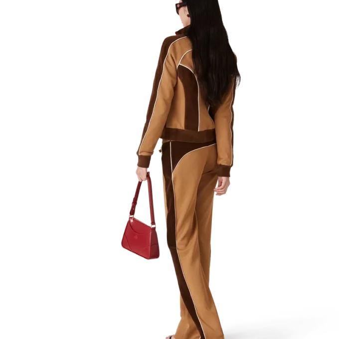 Joggebukse med chenille-paneler Joggebukse med chenille-paneler