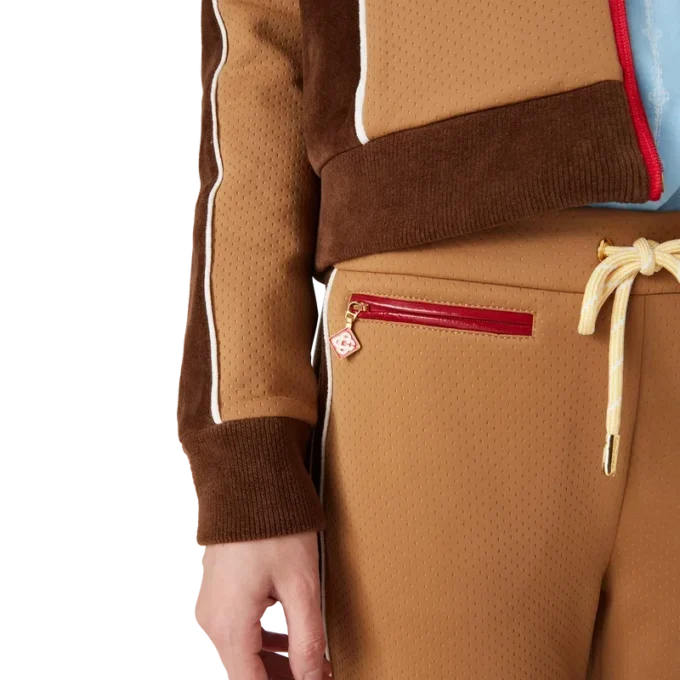 Joggebukse med chenille-paneler Joggebukse med chenille-paneler