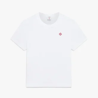 Klassisk T-skjorte med brodert merke og korte ermer