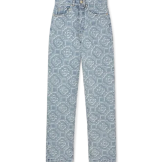 Klassiske monogram-blekede denimbukser