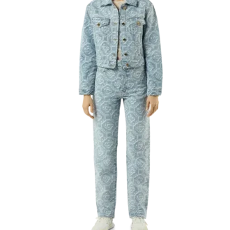 Klassiske monogram-blekede denimbukser