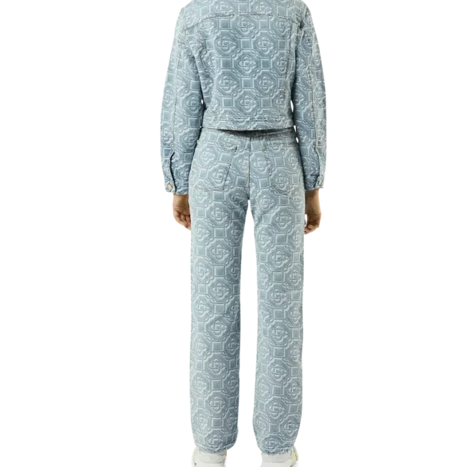 Klassiske monogram-blekede denimbukser