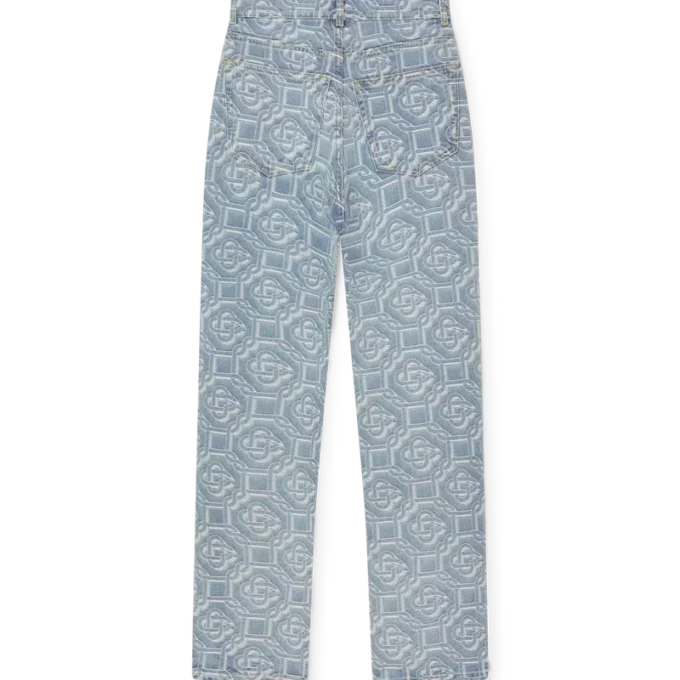 Klassiske monogram-blekede denimbukser