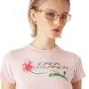 Kort baby-T-skjorte med orkidé-logo