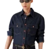 Kortærmet denimshort med brodert logo
