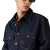 Kortærmet denimshort med brodert logo