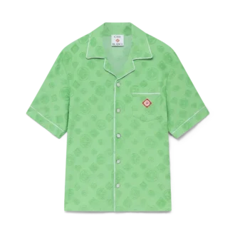 Kortærmet skjorte i frotté med monogram