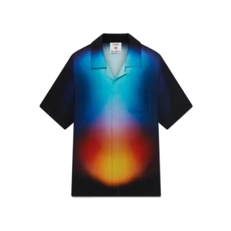 Kortærmet skjorte i silke med gradient