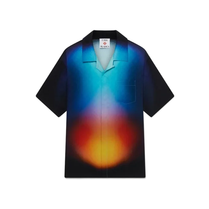 Kortærmet skjorte i silke med gradient Kortærmet skjorte i silke med gradient