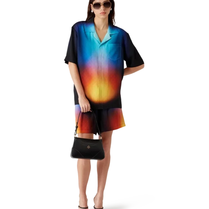 Kortærmet skjorte i silke med gradient Kortærmet skjorte i silke med gradient