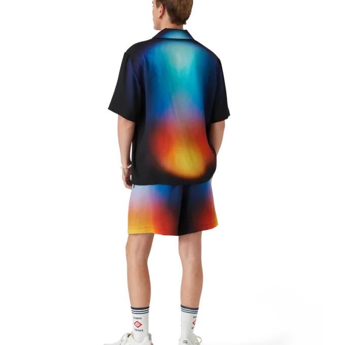 Kortærmet skjorte i silke med gradient Kortærmet skjorte i silke med gradient