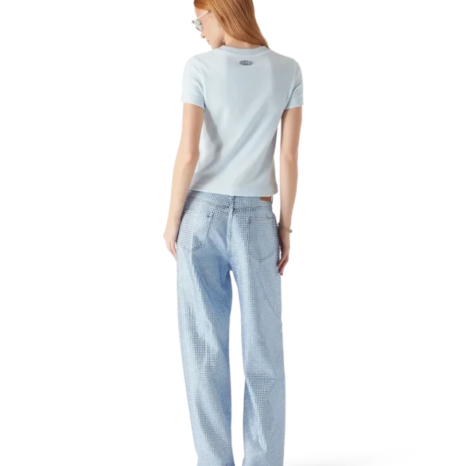Kortærmet velour-Shorts-T-skjorte for kvinner