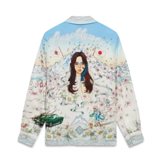 L’hiver Fleuri langermet skjorte i silketwill