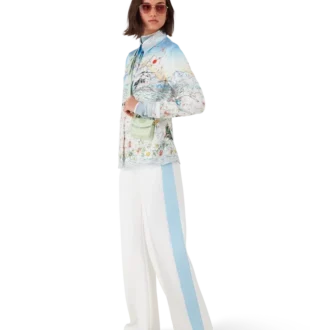 L’hiver Fleuri langermet skjorte i silketwill